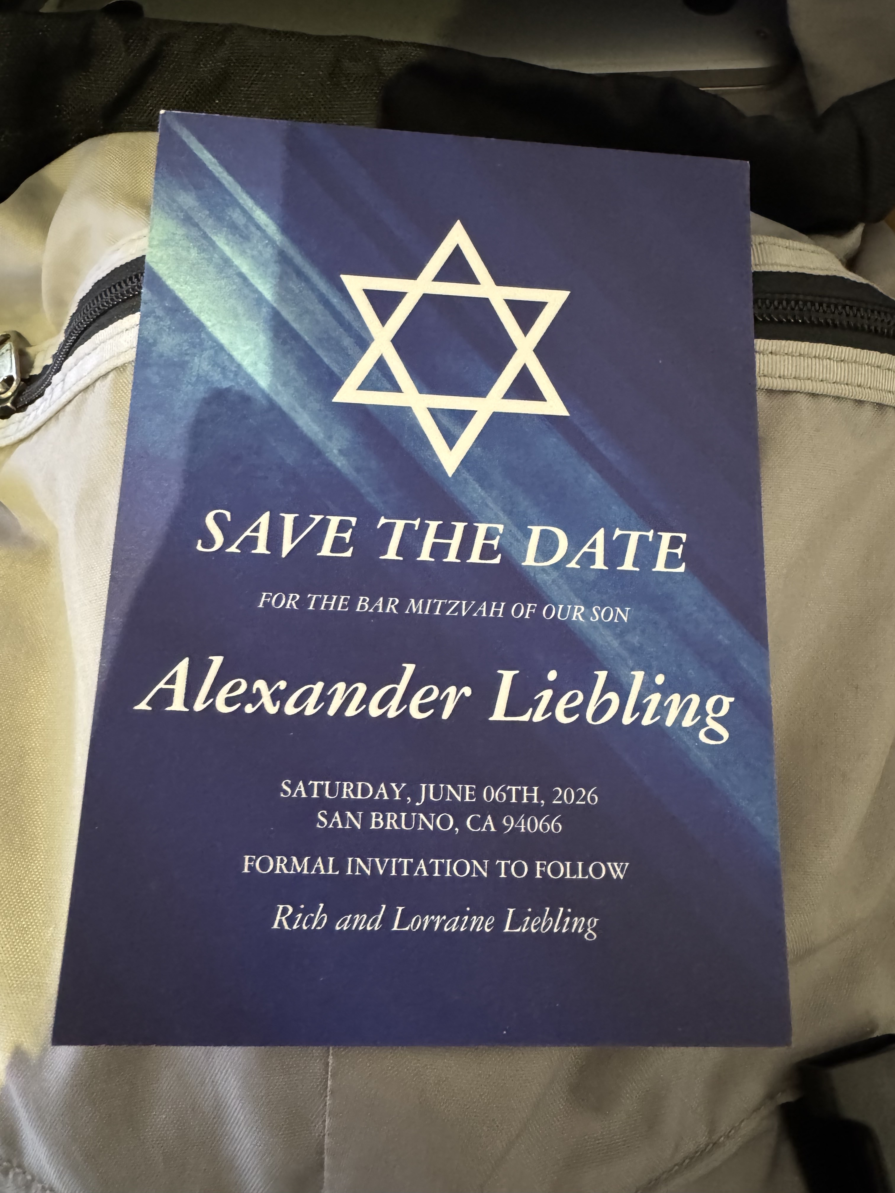 Save the Date - Bar Mitzvah Invitation